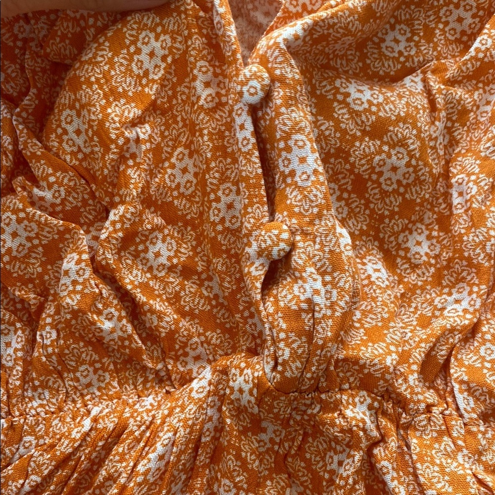 Pink Lily Orange Floral Romper - Picture 3 of 4